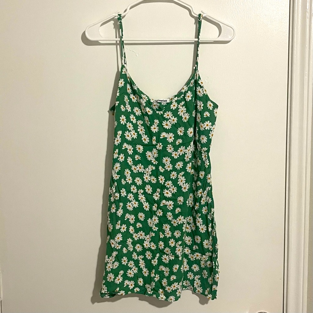 Reformation green daisy tank dress